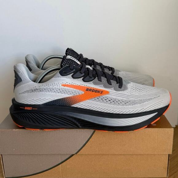 Brooks Ghost 17 Oyster Mushroom/Orange/Ebony Men Running Sneakers- SZ 11.5 main image 11